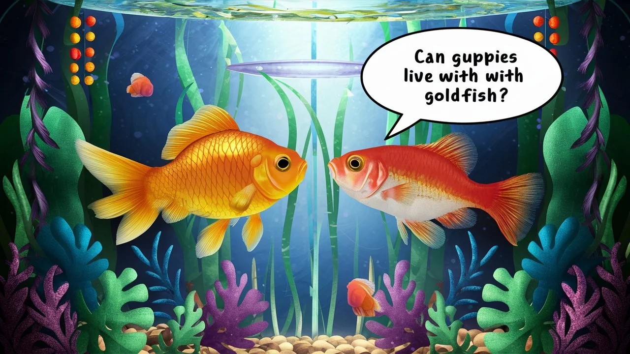Can guppies live with goldfish?