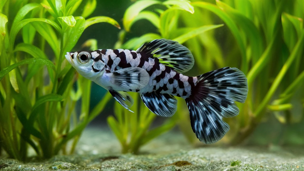  Half Black Mosaic Guppy