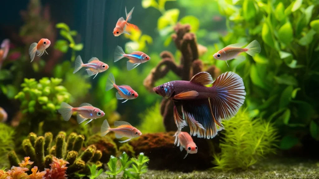 Guppies Live with Bettas