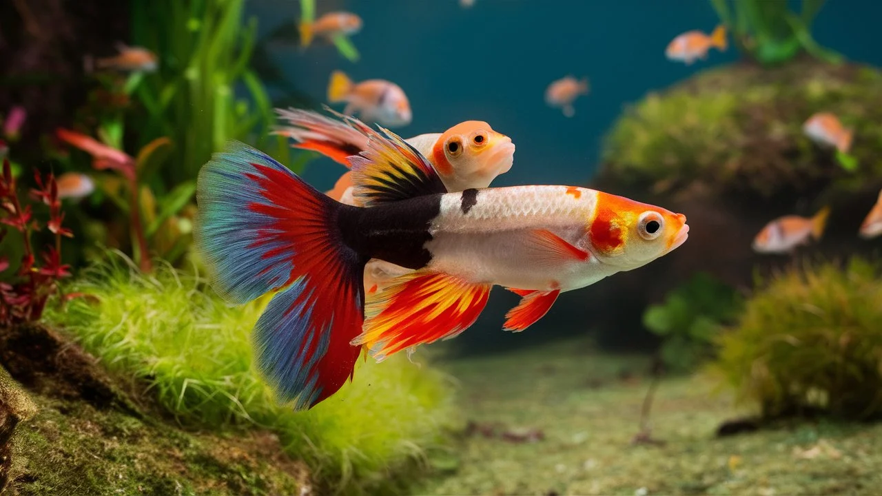 male and female guppy