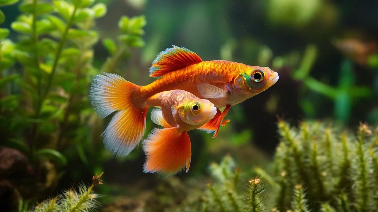 male and female guppy