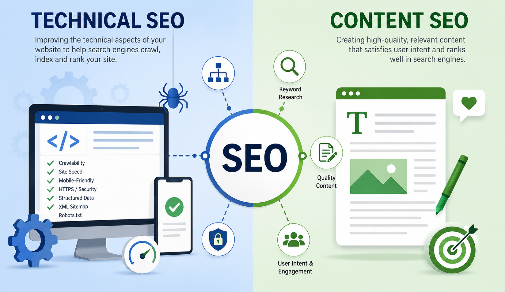 How Technical SEO and Content SEO Impact Rankings Now Online